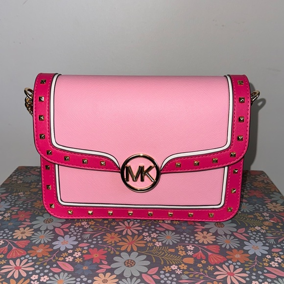 💝 New Michael Kors pink multicolored studded crossbody bag - Picture 2 of 5